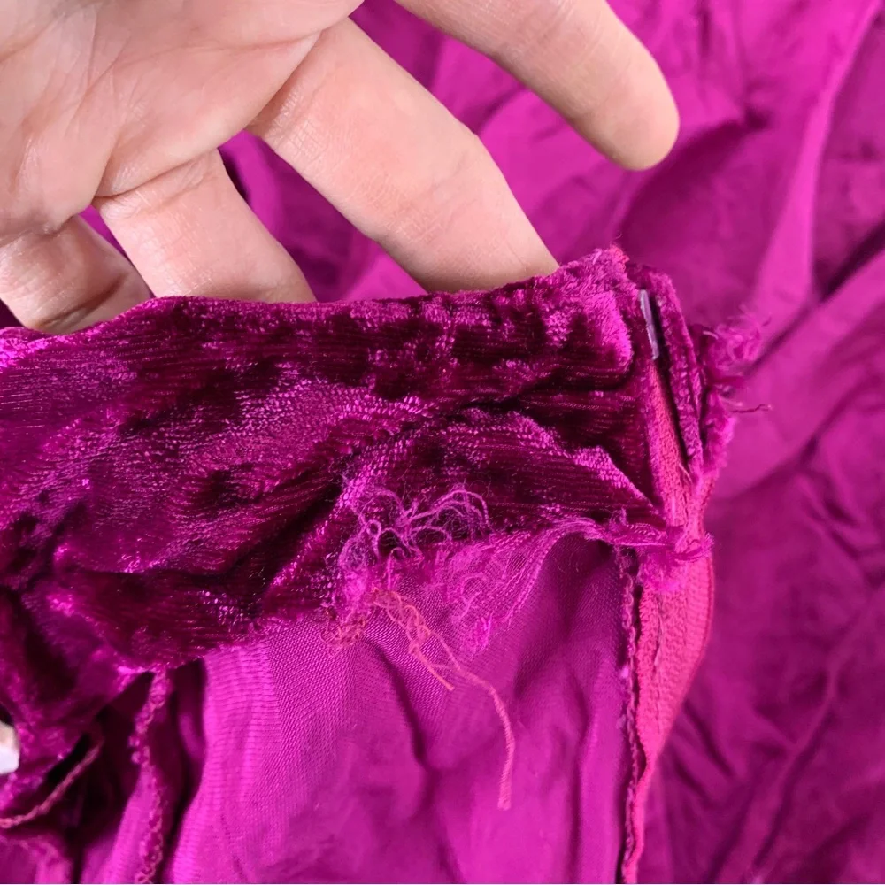 Vintage Betsey Johnson Punk Label Crushed Velvet Dress - Picture 8 of 9